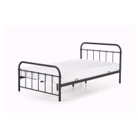 HL Jednolôžková kovová posteľ Linda 120x200 - čierna