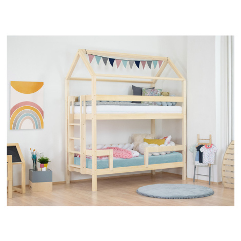 Benlemi Domčeková poschodová posteľ MONTY pre dve deti Zvoľte farbu: Tmavo sivá, Zvoľte šuplík: 