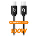 Kábel Aligator Power 100W, USB-C na USB-C, 5A, 1,5m, čierna