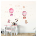 Ružové detské samolepky na stenu Ambiance Balloons and Stars