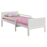 KONDELA Eunika jednolôžková posteľ s nastaviteľnou dĺžkou biela
