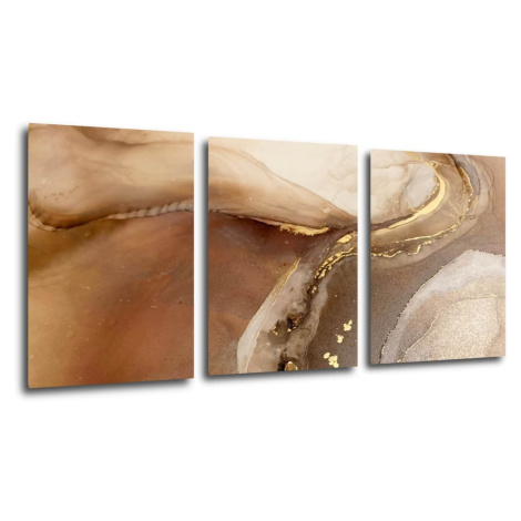 Impresi Obraz Abstrakt zlatý mramor - 150 x 70 cm (3 dielny)