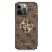 Plastové puzdro Guess na Apple iPhone 13 Pro GUHCP13L4GMGBR 4G Metal Logo hnedé