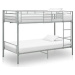 Poschodová posteľ sivá, kov 90 × 200 cm