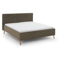 Tmavozelená čalúnená dvojlôžková posteľ s úložným priestorom s roštom 180x200 cm Riva – Meise Mö