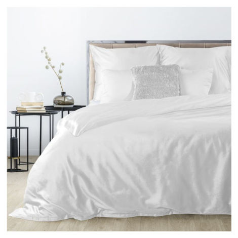 Biele posteľné obliečky DINA z bavlneného saténu 140x200 cm, 70x80 cm/x1 Eurofirany