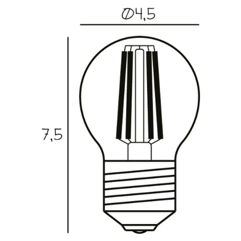 Ľubovoľná LED žiarovka, E27 Ø 4,5 cm 3,5 W 2 200 K stmievateľná