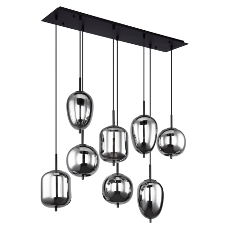 GLOBO Závesné svietidlo BLACKY čierna/dymová E14 40 W 940 x 340 x 1200 mm