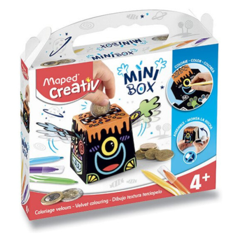 Kreatívna sada MiniBox Výroba pokladničky Zamatové maľovanie Maped Creativ od 4 rokov