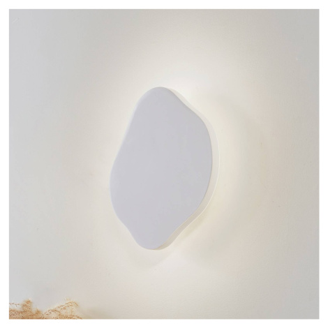 Lindby LED nástenné svetlo Nielson, biela, sadra, 30 x 30 cm