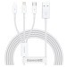 Kábel USB cable 3in1 Baseus Superior Series, USB to micro USB / USB-C / Lightning, 3.5A, 1.2m (w