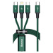 Baseus Rapid Series 3in1 CAMLT-SC06, USB-C/8 Pin Lightning/Micro USB, 20W, 1.5m, zelený