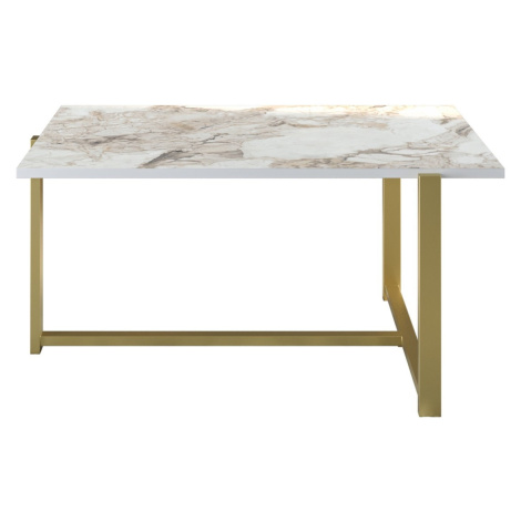 Konferenční stolek Merideths bílo-zlatý Kalune Design