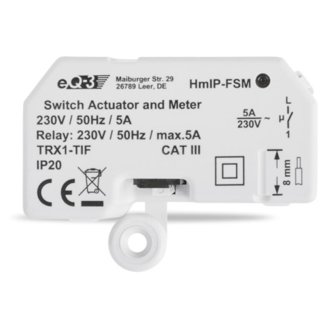 Homematic IP Spínací akčný člen s meraním - 5A, skrytá montáž