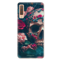Odolné silikónové puzdro iSaprio - Skull in Roses - Samsung Galaxy A7 (2018)