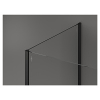 Mexen Kioto, 3-stenová sprchová zástena Walk-In Walk-in 120 x 110 x 30 cm, 8mm číre sklo, čierny