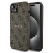 Kryt Guess GUHMP15SG4GFRW iPhone 15 6.1" brown hardcase 4G Collection Leather Metal Logo MagSafe