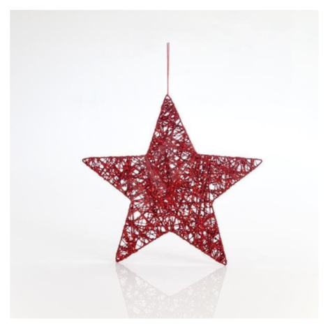 Eurolamp Závesná hviezda, červená, 25 cm