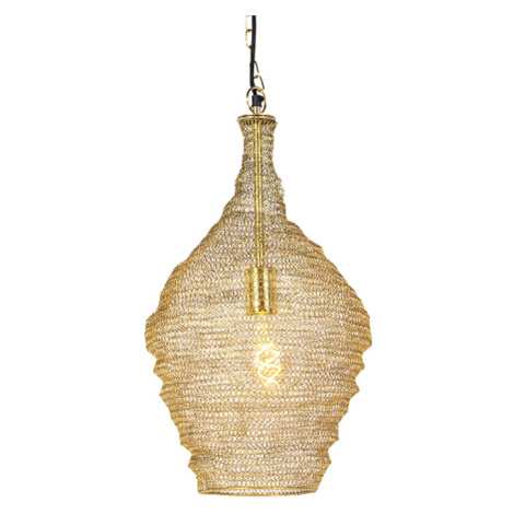 Orientálna závesná lampa zlatá 30 cm - Nidum QAZQA
