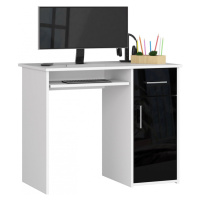 Volně stojící psací stůl Pin 90 cm bílý/černý