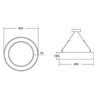 BRUMBERG Biro Circle Ring10 Ø 45 cm hore/dole DALI CCT biela