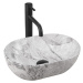 Rea Amelia Mini STONE MATT, umývadlo na dosku 380x260x130 mm, šedá-imitácia kameňa, REA-U9109