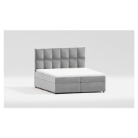 Sivá čalúnená dvojlôžková posteľ s úložným priestorom 140x200 cm Flip – Ropez