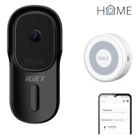 IGET HOME Doorbell DS1 Black + iGET CHIME CHS1 White - Inteligentní bateriový videozvonek