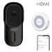 IGET HOME Doorbell DS1 Black + iGET CHIME CHS1 White - Inteligentní bateriový videozvonek