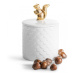 Porcelánová dóza Sagaform Winter Squirrel 5017703, biela 450ml