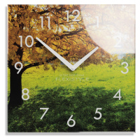 domtextilu.sk Dekoračné sklenené hodiny 30 cm s jesenným motívom 57307