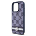 DKNY PU Leather Checkered Pattern and Stripe Zadný Kryt pre iPhone 15 Pro Max Blue