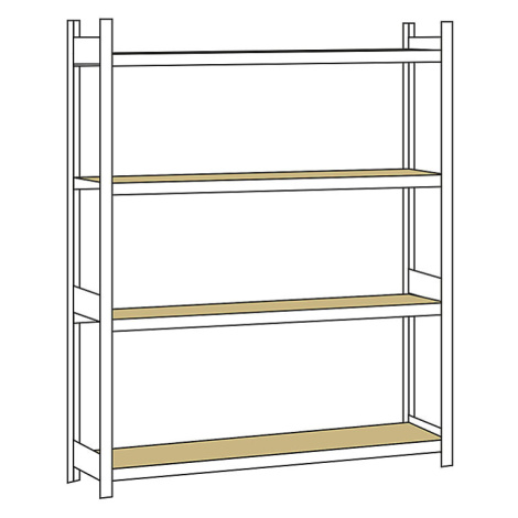 Regál s veľkým rozpätím, s drevotrieskovou doskou, výška 2500 mm SCHULTE