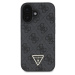 Guess PU 4G Strass Triangle Metal Logo kryt pre iPhone 16 čierny