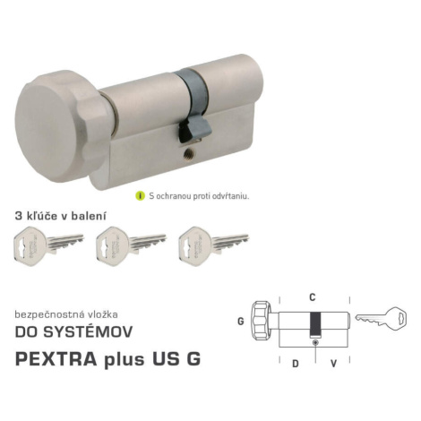 DK - PEXTRA plus US G - s gombíkom NIM - nikel matný D 45 + V 45 mm