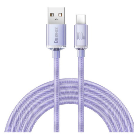 Baseus CAJY000505 Crystal Shine Series Dátový Kábel USB - USB-C 100W 2m Purple