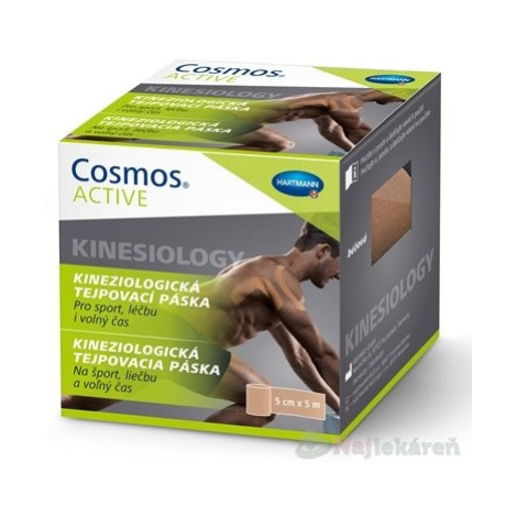 Cosmos ACTIVE Kineziologická tejpovacia páska béžová (5cmx5m) 1ks