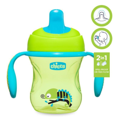 CHICCO Hrnček Training s držadlami 200 ml, zelený 6m+