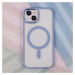 Silikónové puzdro na Apple iPhone 14 Satin Clear Mag modré