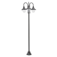 vidaXL Záhradná stĺpová lampa E27 220 cm hliníková 3-lampáše bronzová