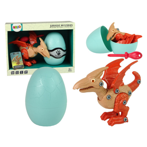 mamido  Dinosaurie pterodaktyl Set s vajcom DIY skrutkovač červená