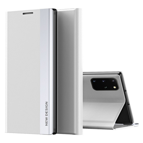 Samsung Galaxy S23 SM-S911, puzdro s bočným otváraním, stojan, Wooze Silver Line, svetlo sivá