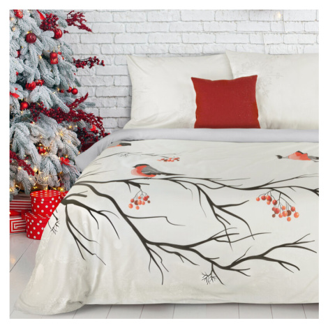 Vianočné posteľné obliečky BERRY z bavlneného saténu 140x200 cm, 70x80 cm/X1 Eurofirany