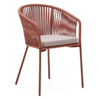 Záhradná stolička s výpletom vo farbe terakota Kave Home Yanet