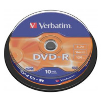 Verbatim DVD-R, Matt Silver, 43523, 4.7GB, 16x, spindle, 10-pack, bez možnosti potisku, 12cm, pr