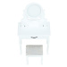 KONDELA Linet New toaletný stolík s taburetkou biela / strieborná / zlatá