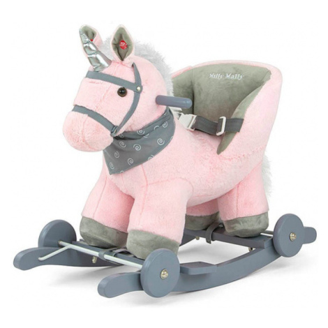 Milly Mally Hojdací koník s melódiou a kolieskami Polly ružový