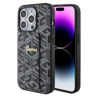 Guess PU Grip Stand G Cube Zadný Kryt pre iPhone 15 Pro Black