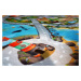 Protiskluzový kusový koberec Ultra Soft Město s pláží - 70x95 cm Vopi koberce