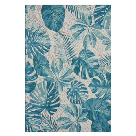 Kusový koberec Flair 105618 Tropical Leaves Turqouise – na ven i na doma - 160x235 cm Hanse Home